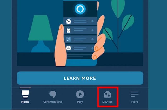 Open the Alexa app and navigate to Devices.