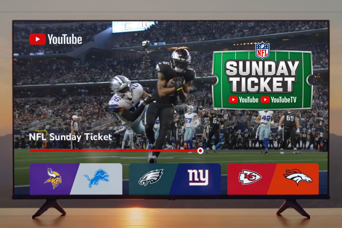 promotional image of NFL Sunday Ticket on YouTube TV