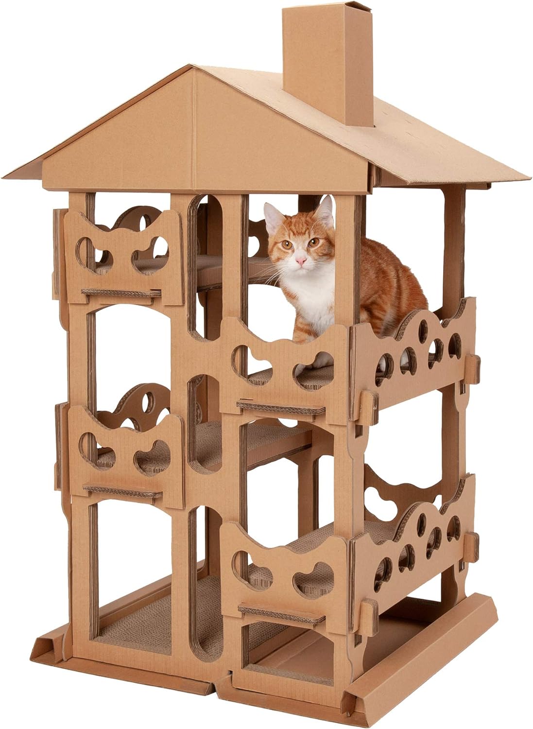 Furhaven Pet Cardboard Cat House