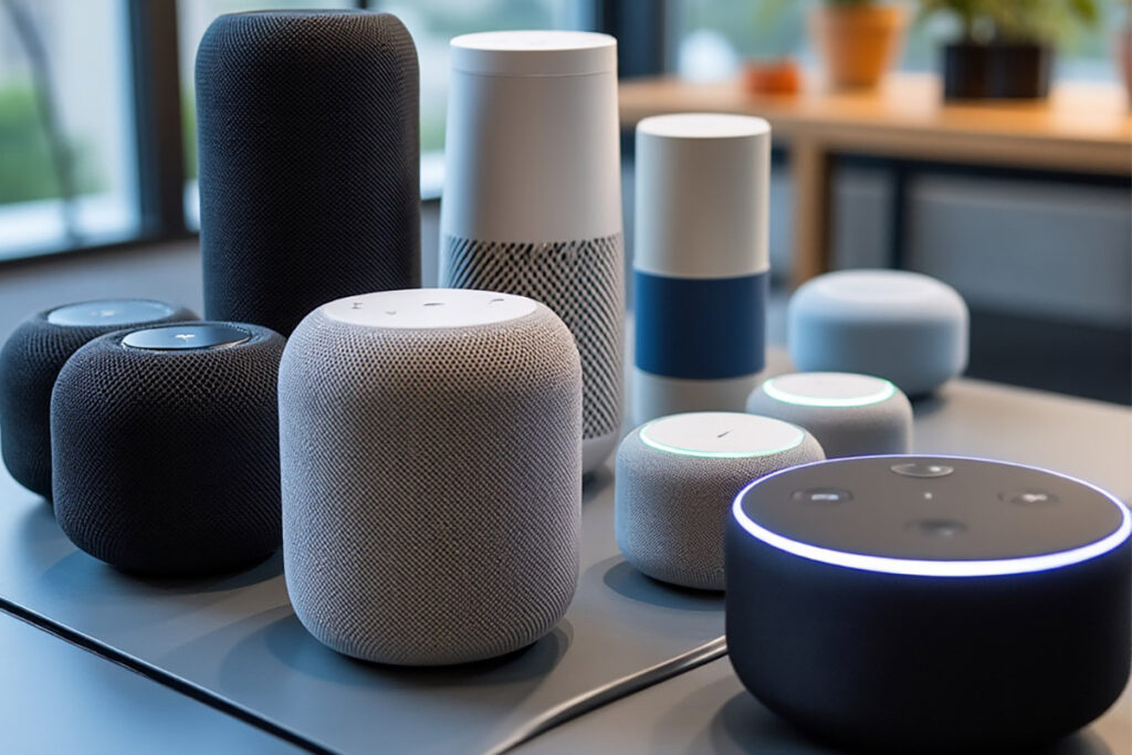 photo of an assortment of smart speakers