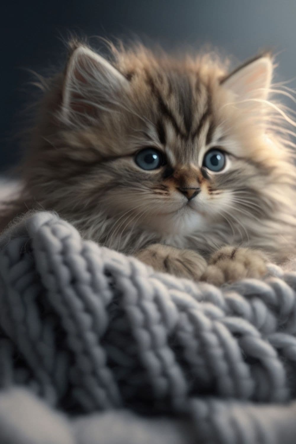 grey turkish angora kitten