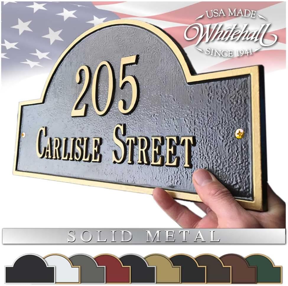 Whitehall Personalized Cast Metal Address Plaque