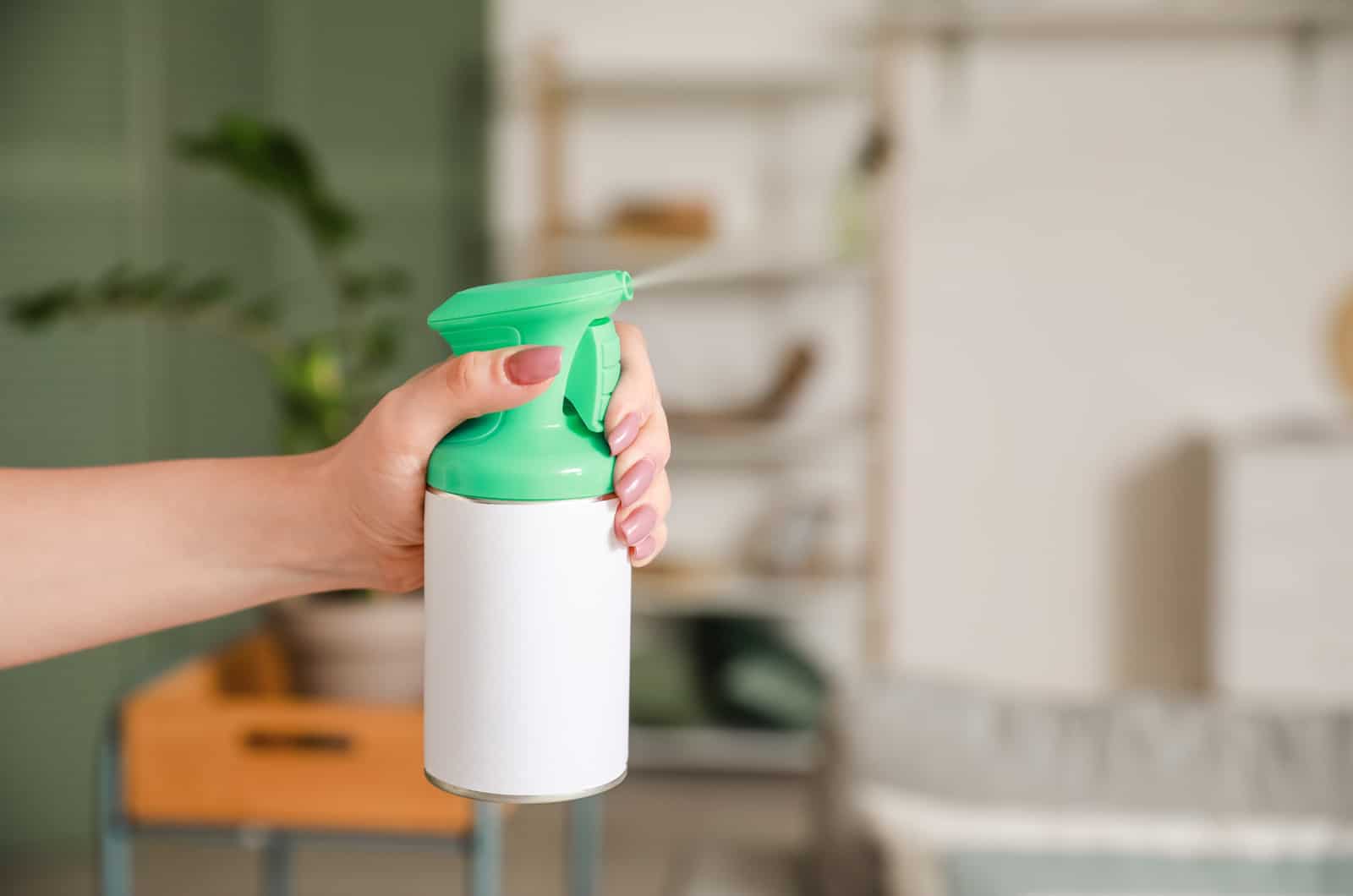 woman holding a spray bottle