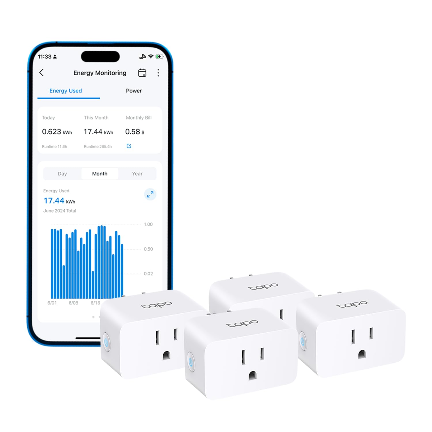 TP-Link Tapo Wi-Fi Smart Plug with Energy Monitoring