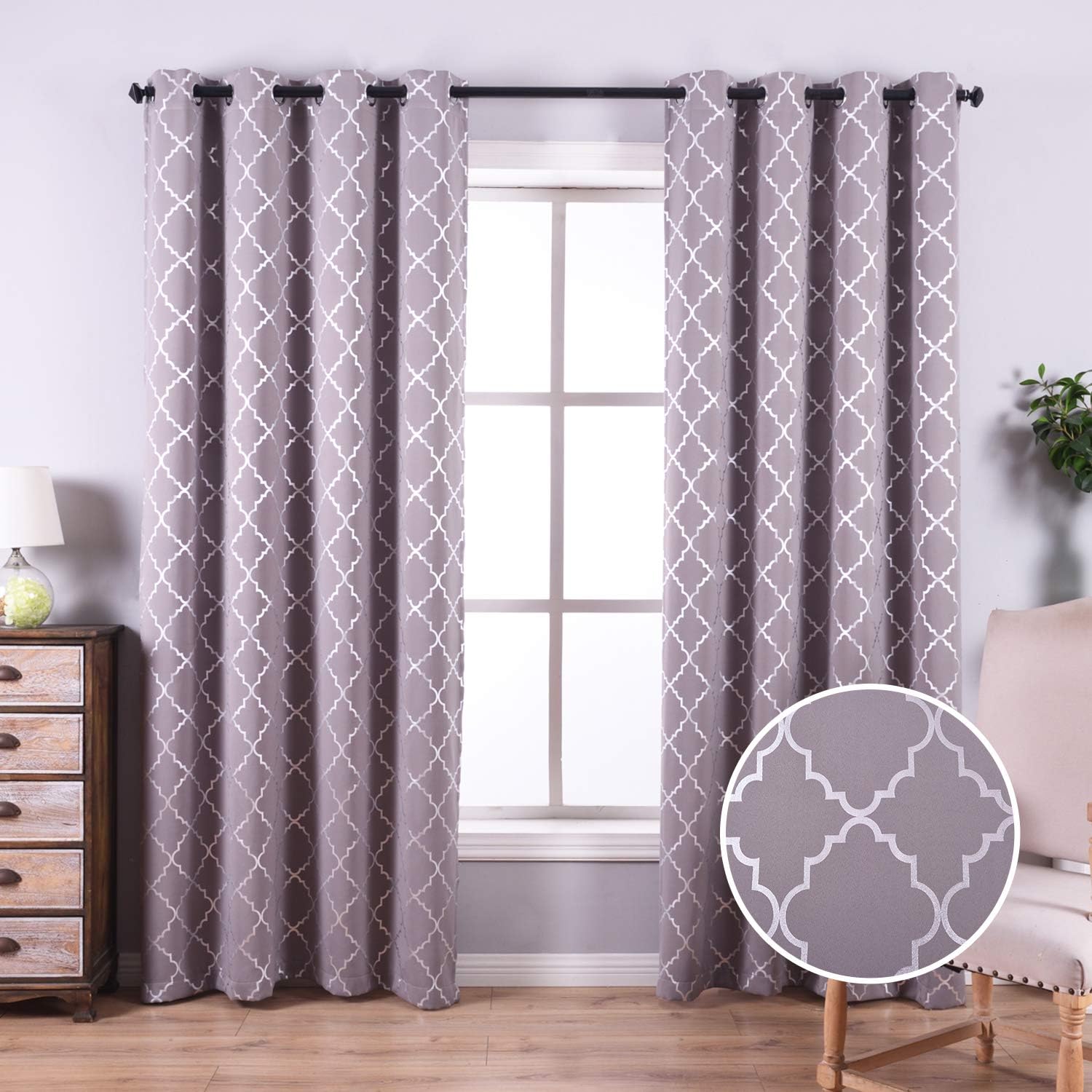 Anjee Grey Blackout Curtains