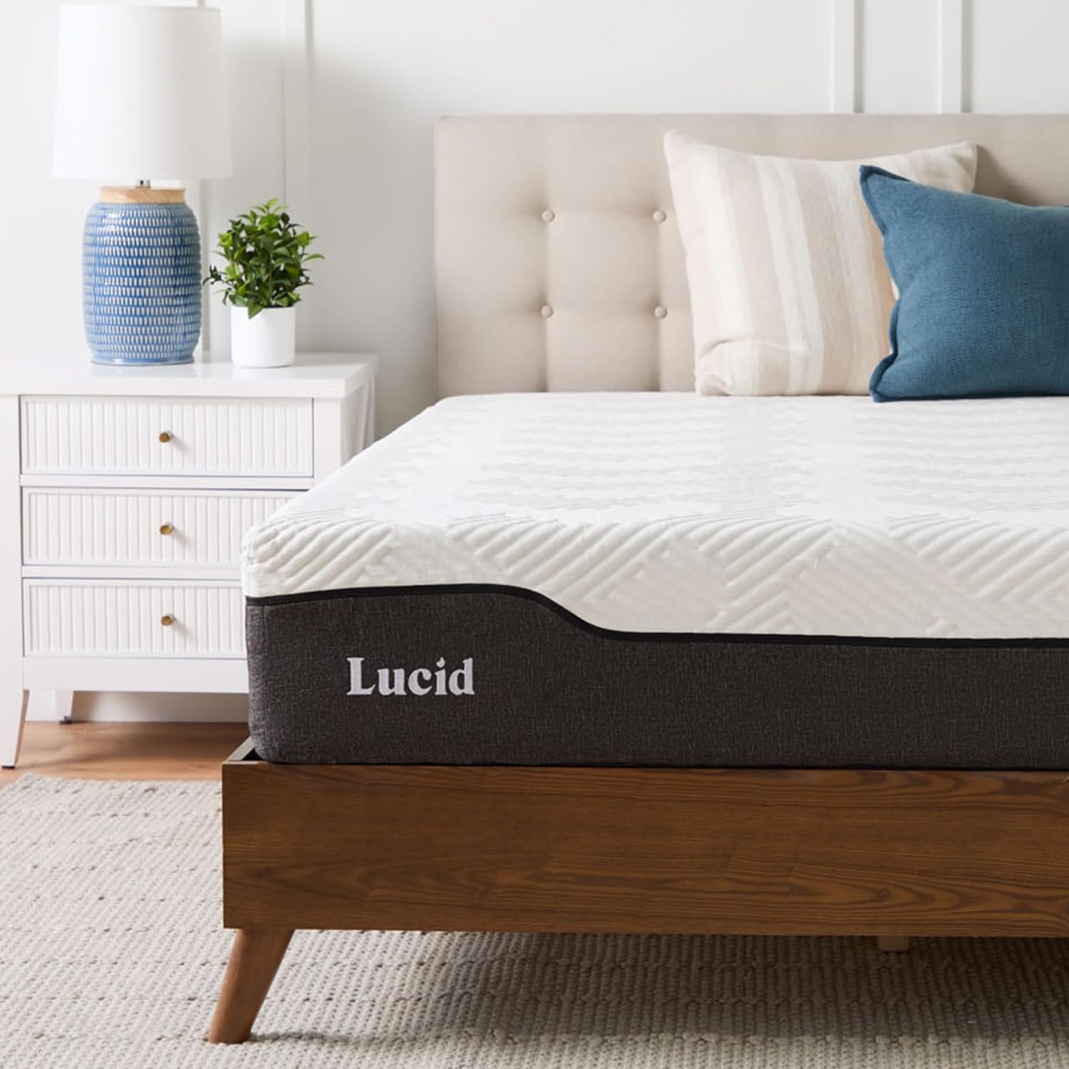 Lucid 12 Inch Hybrid Memory Foam Mattress