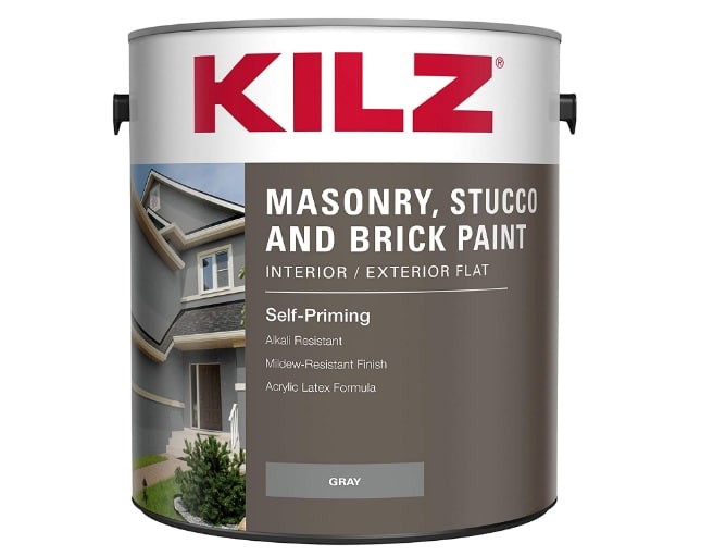 KILZ Interior/Exterior Self-Priming Masonry, Stucco and Brick Flat Paint