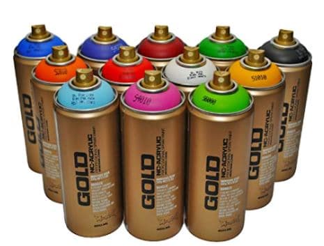 Montana Gold Premium Spray Paint 400ml Main Colors Set of 12