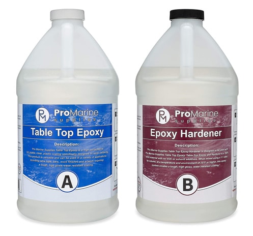 ProMarine Supplies Crystal Clear Epoxy Resin Coating for Wood Tabletop 