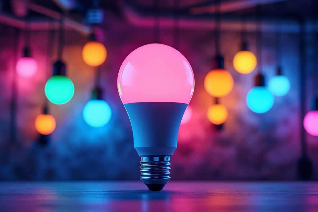 photo of colored smart light bulbs