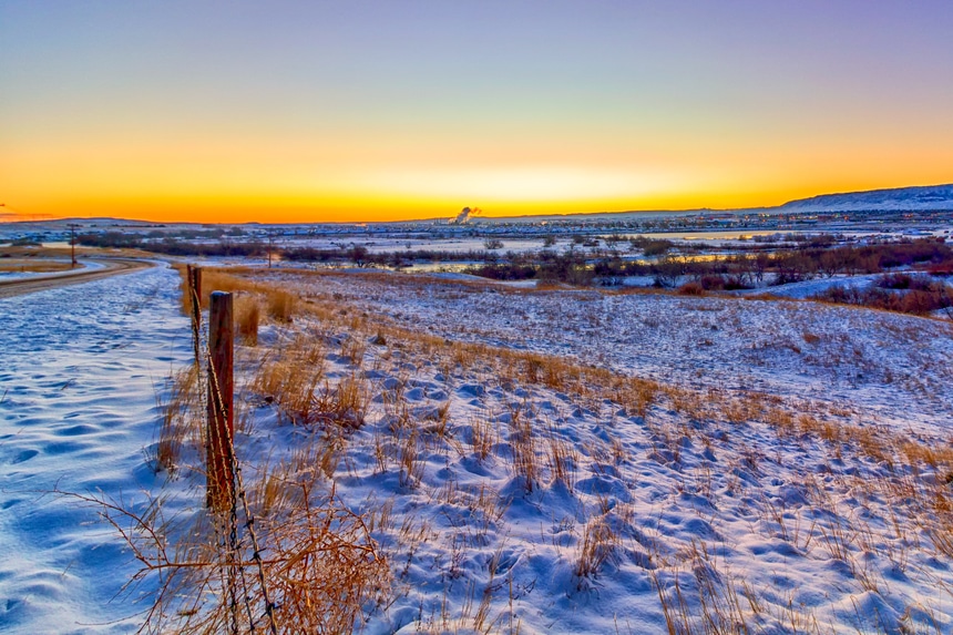 Snow in Casper, Wyoming