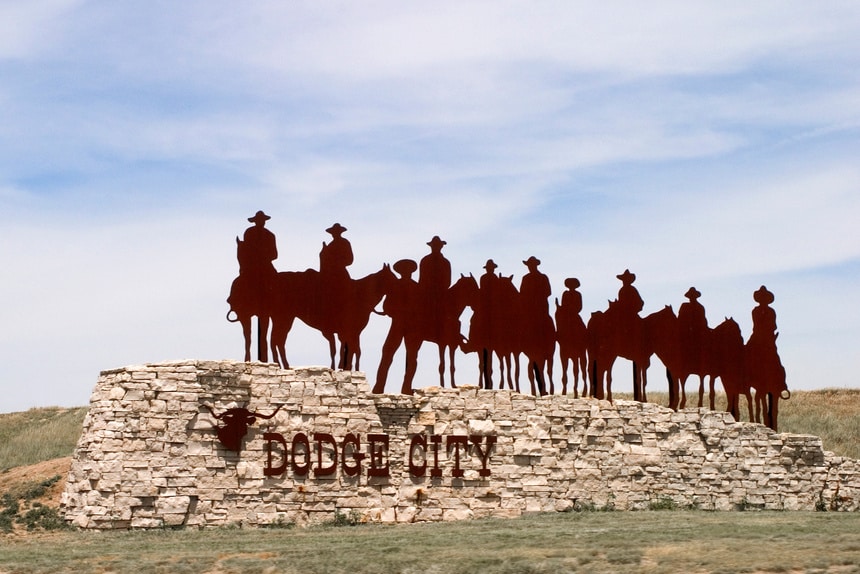 Welcome to Dodge City, Kansas sign