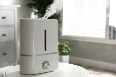 Humidifier on a table inside a home