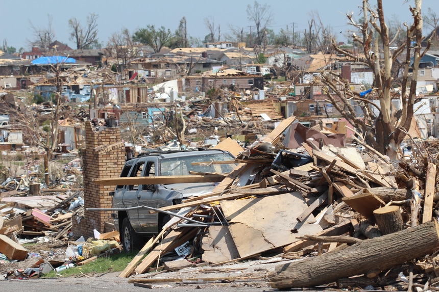 Complete destruction from the EF5 tornado in Joplin