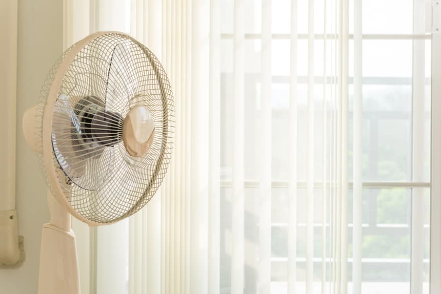 Pedestal fan inside a house