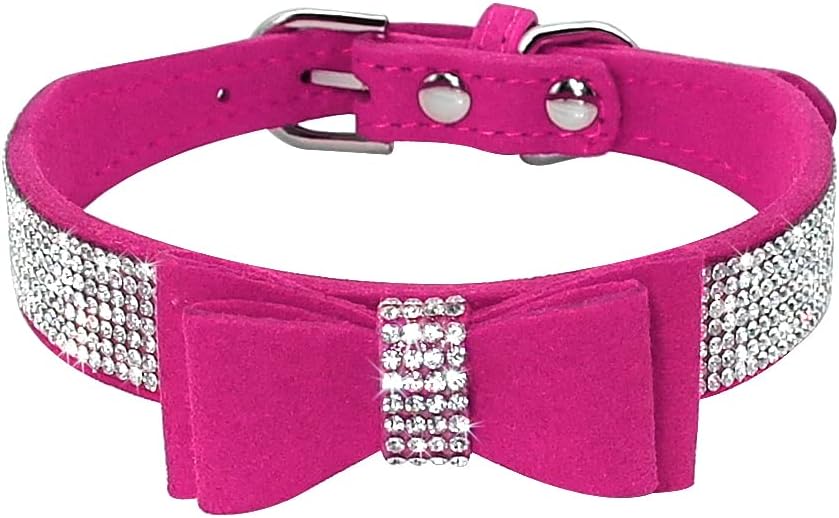 Beirui Rhinestone Bling Leather Dog & Cat Collar