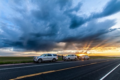 Storm chasers in tornado alley