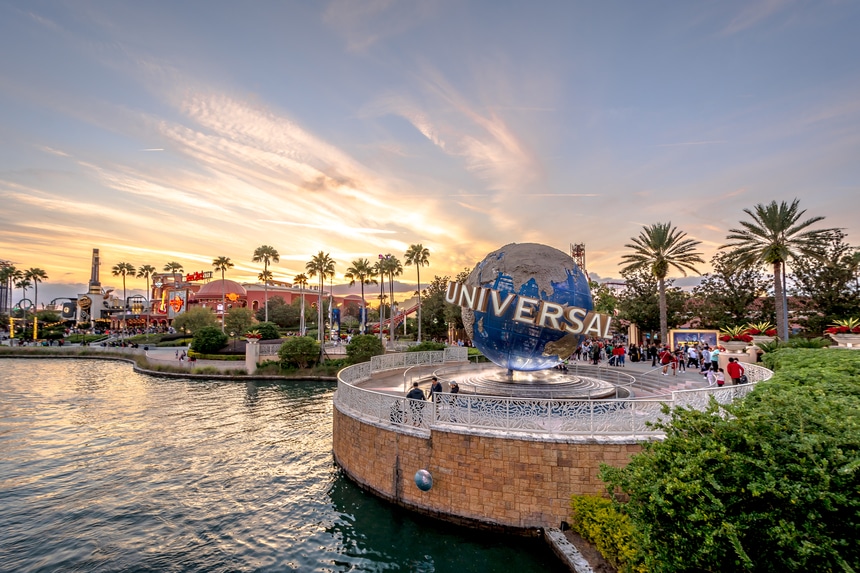 Universal Studios globe in Orlando, Florida