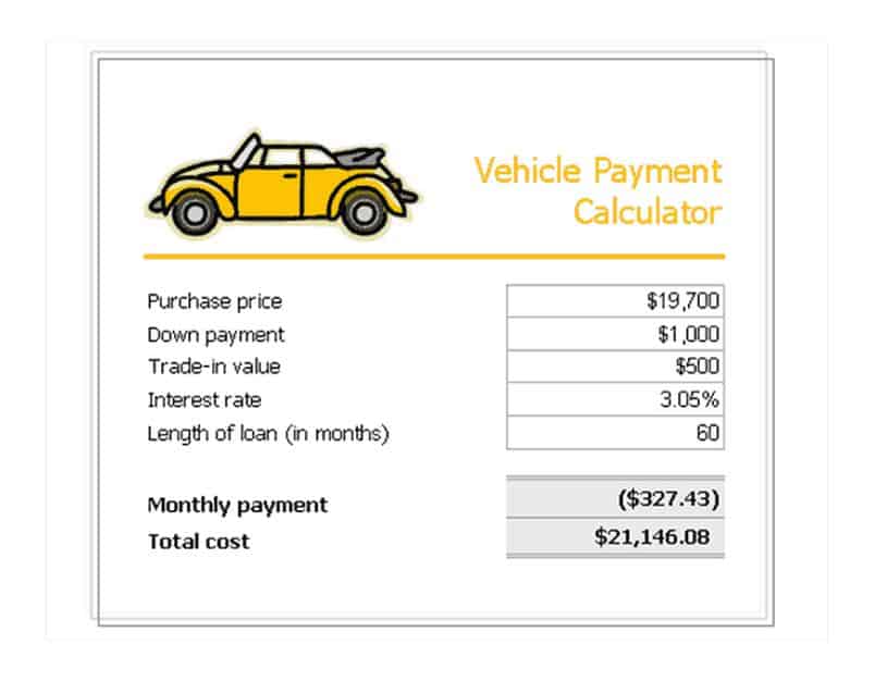 veichle down payment