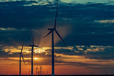 Wind farm in Dodge City, Kansas