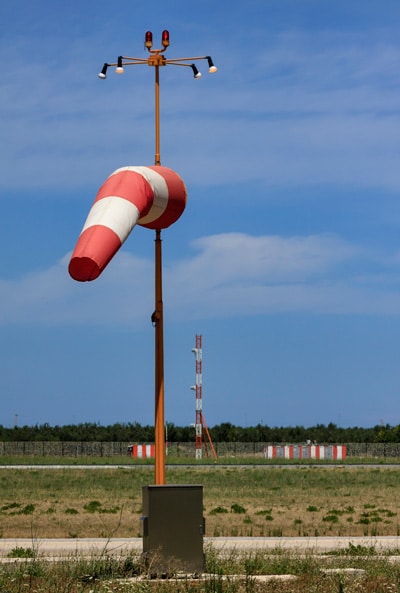 Windsock located at an airport