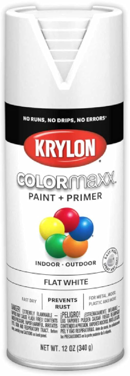 Krylon K05588007 COLORmaxx Spray Paint and Primer for Indoor/Outdoor Use