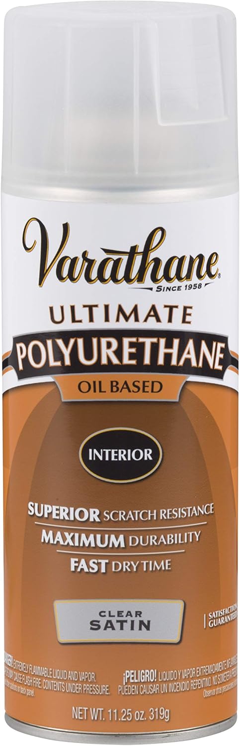 Rust-Oleum Varathane 9181 Interior Polyurethane Oil-Based Spray, Satin Finish