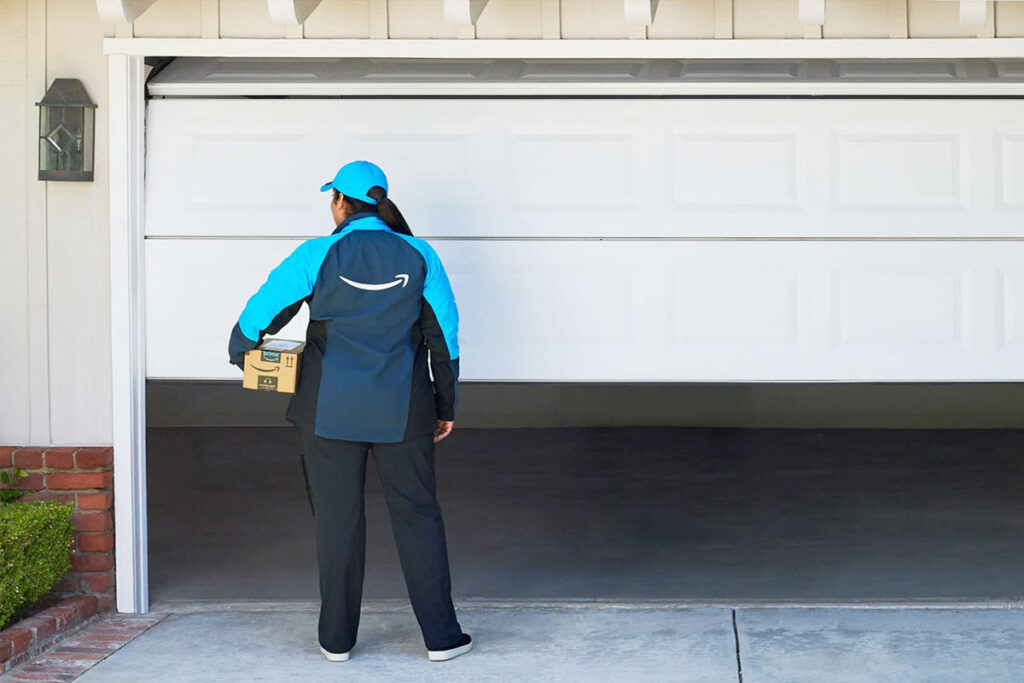 photo of an Amazon Key delivery in the garage