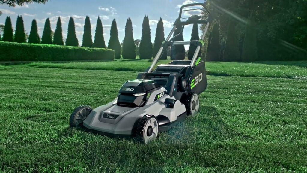 photo of an Ego brand lawn mower