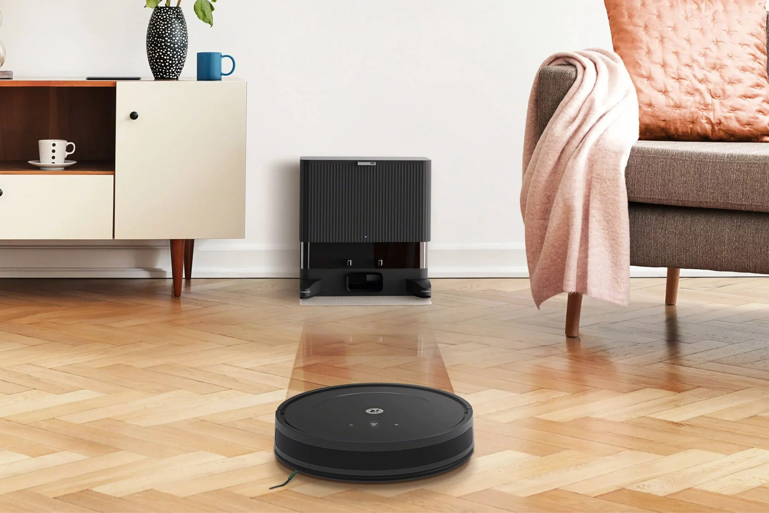 photo of a Roomba robot vacuum