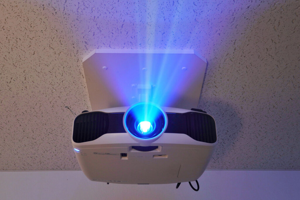 photo of a home theater projector