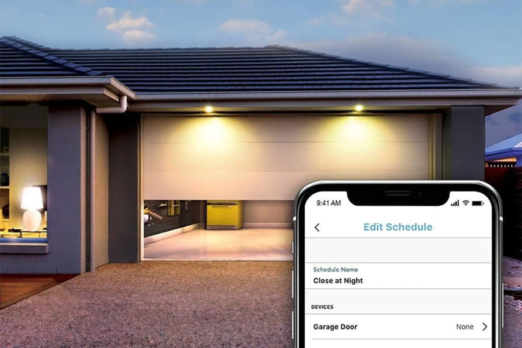 promotional photo of a smart garage door opener