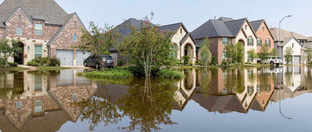 photo of a flooded neighborhood