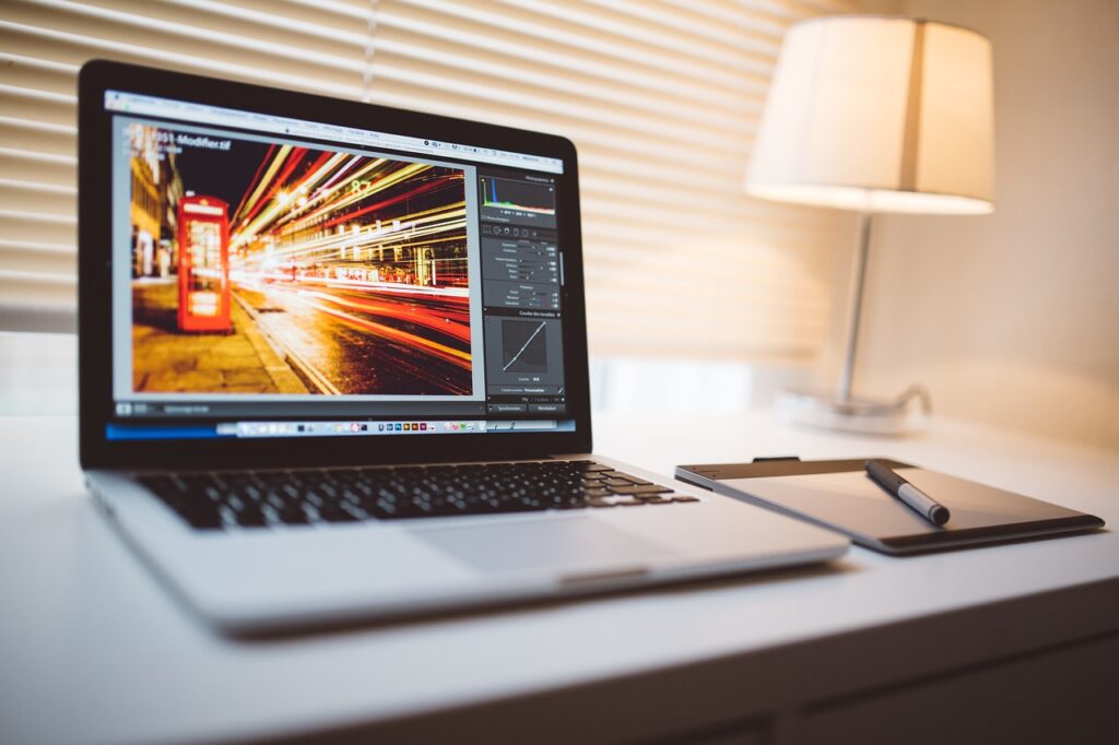 photo of a laptop connected to Wi-Fi