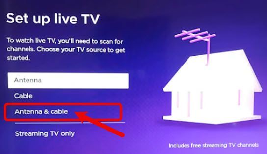 Roku antenna setup graphic