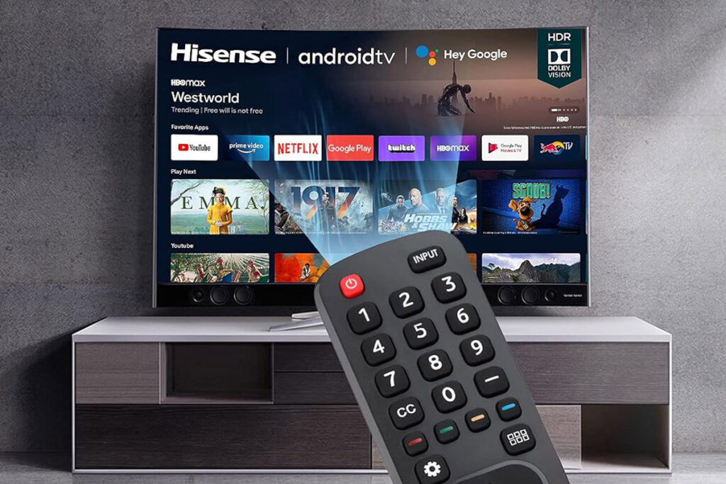 a Hisense TV and remote control